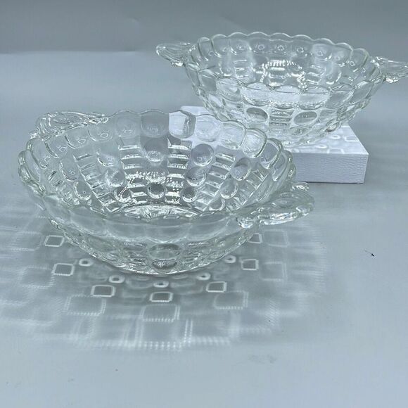 Set of two vintage Bubble ladder pattern Anchor Hocking bowls - Picture 2 of 7